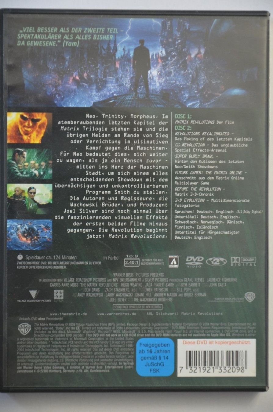 Tutti i DVDs: Matrix Revolutions – Nuovo (secondo la descrizione) da Wetzikon ZH venduto da bausie 1