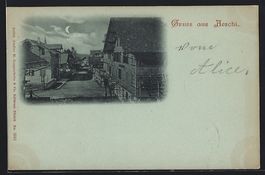 Mondschein-AK Aeschi /BE, Strassenpartie