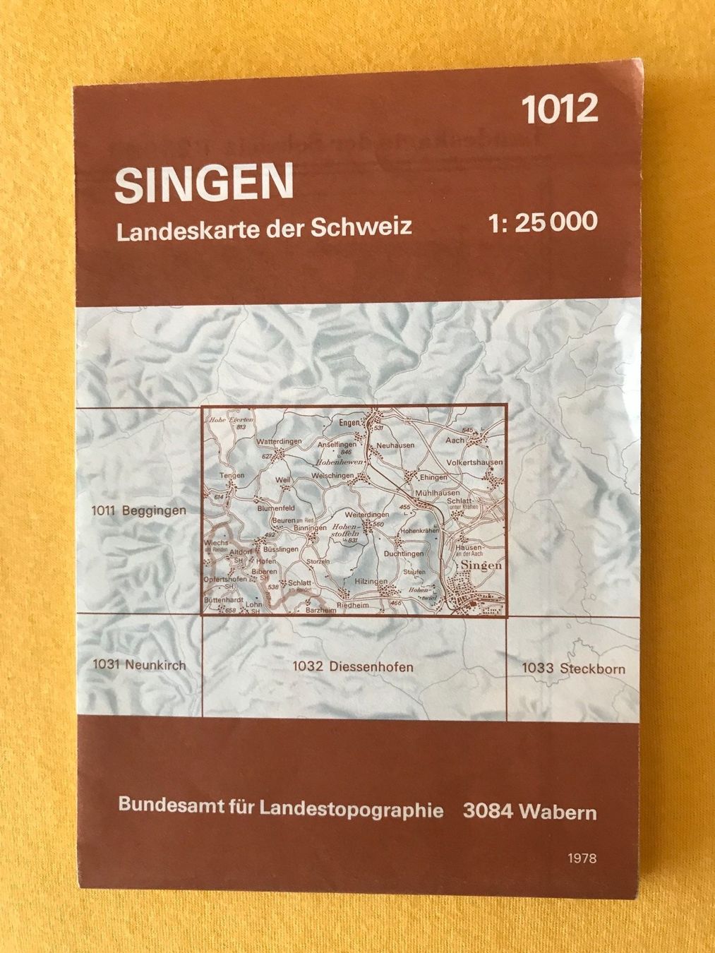 Landkarten & Atlanten: Landeskarte der Schweiz 1012 Singen – Gebraucht aus Lohn-Ammannsegg von elch_55