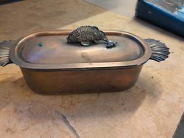 Boîte de cuisson poisson vintage en cuivre
