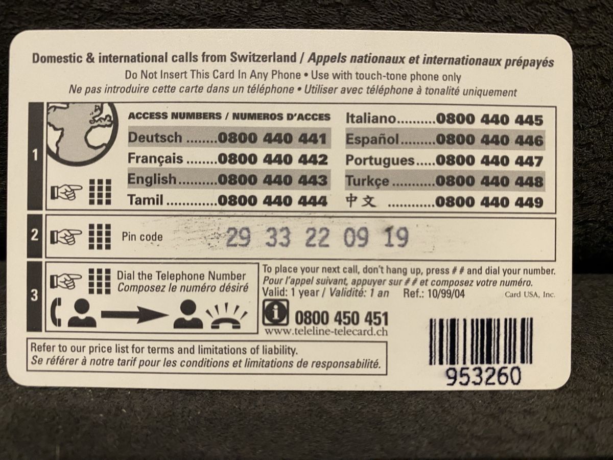 Telefon- & Taxkarten: Teleline – Gebraucht aus Lausanne von babacard10 1