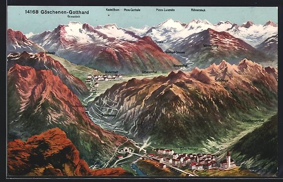 Cartoline postali: Göschenen-Gotthard, Teilansicht mit And – Usato da Berlin venduto da bartko-reher