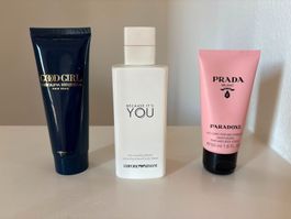 3 NEW Body Lotions from Carolina Herrera, Armani and Prada