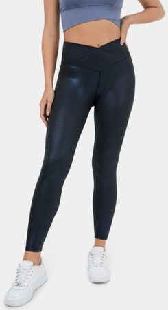 Legging ultra stretch bleu brillant fête M neuf