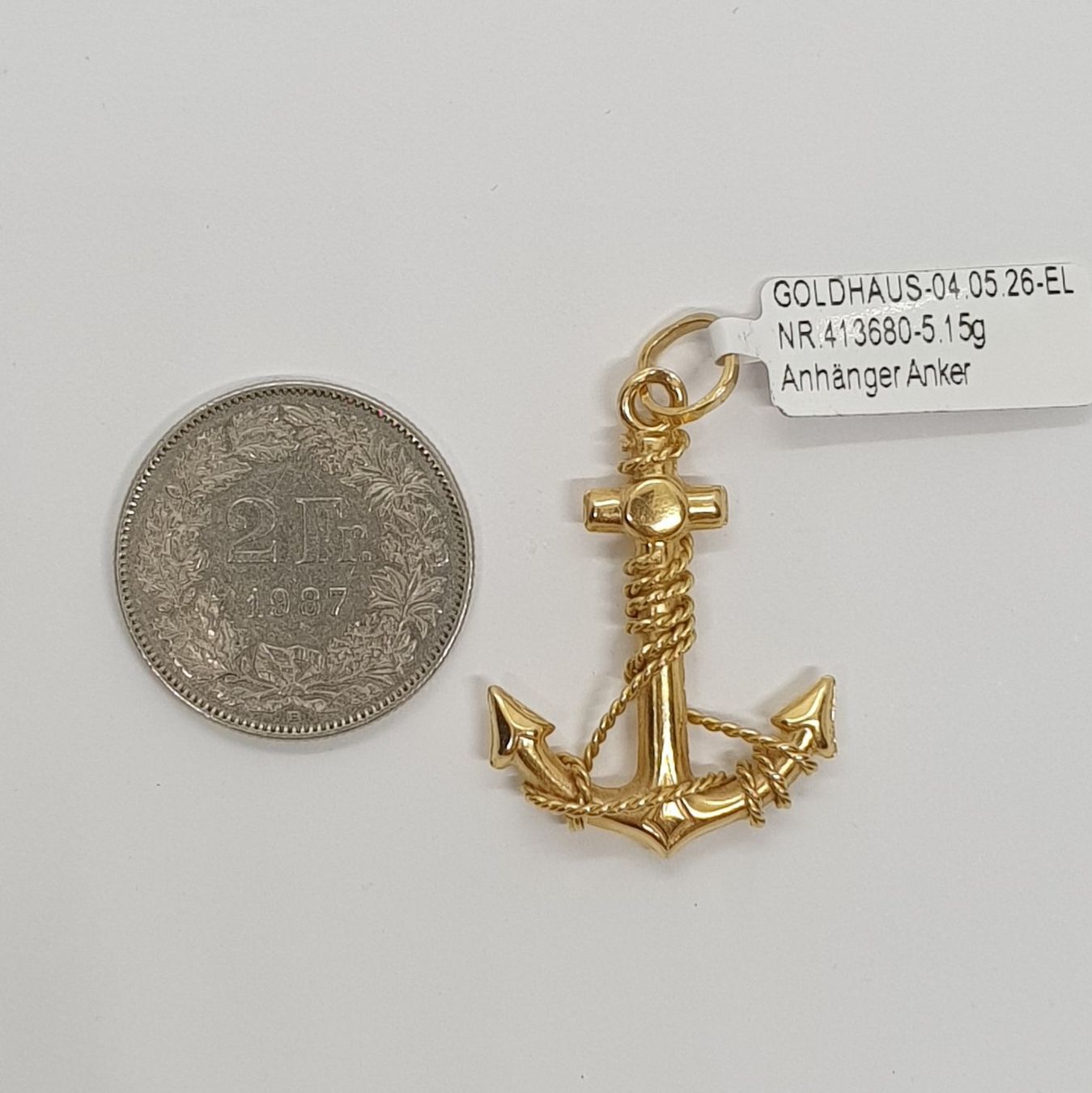 Ciondoli: Echt 18K Gold - Anker Anhänger – Usato da Luzern venduto da Goldhaus-Luzern 2