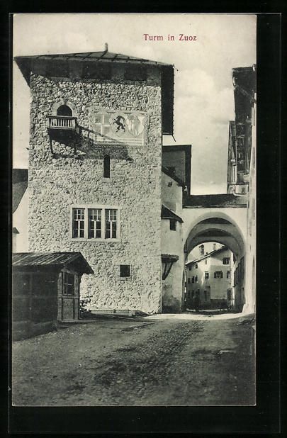 Cartoline postali: AK Zuoz, Durchgang am Turm – Usato da Berlin venduto da bartko-reher