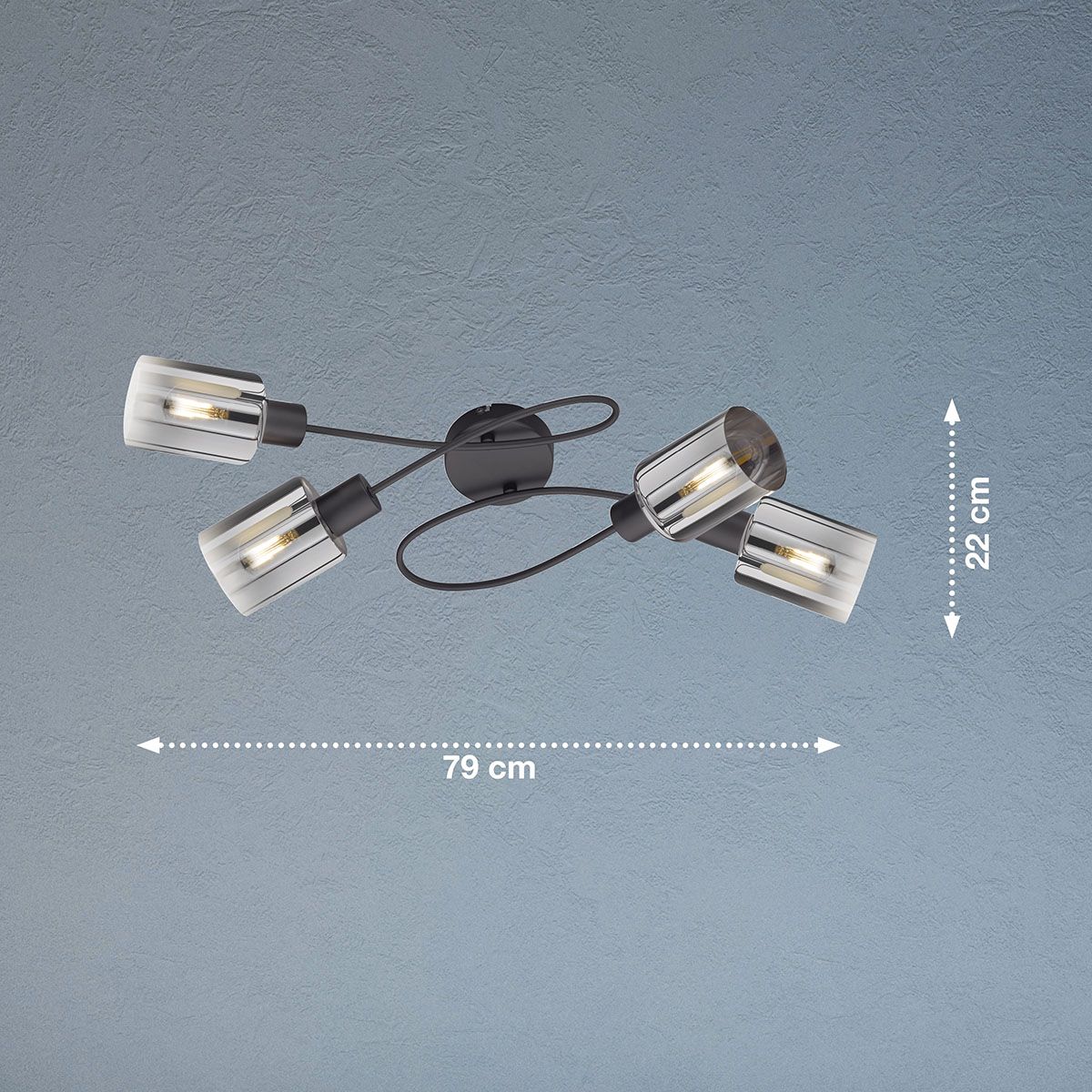 Lampade: Deckenleuchte, 4 Strahler, 79 cm x 37 cm – Nuovo (secondo la descrizione) da Kreuzlingen venduto da Smart-Light 2