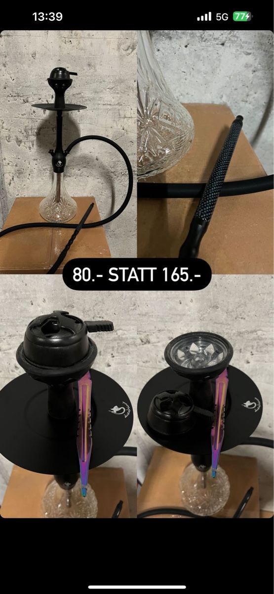 Wasserpfeifen: Dschinni Chucky Black voll Set – Neu (gemäss Beschreibung) aus Kriens von Delikanli1 1
