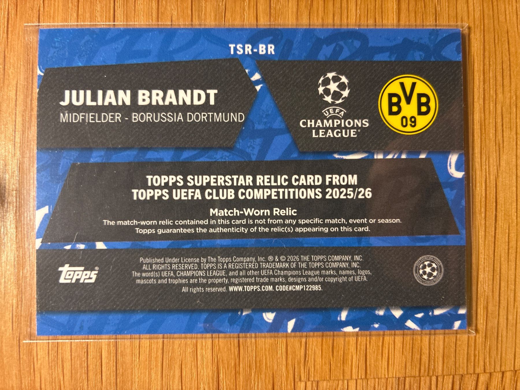 Topps Cartes à collectionner: Topps Flagship Julian Brandt BVB Patch /150 – D'occasion à Wangenried par Garagara 1