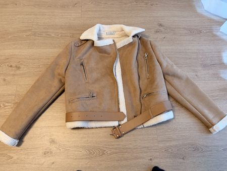 Damen Winterjacke, Pilotenjacke, beige, neuwertig, Gr. S