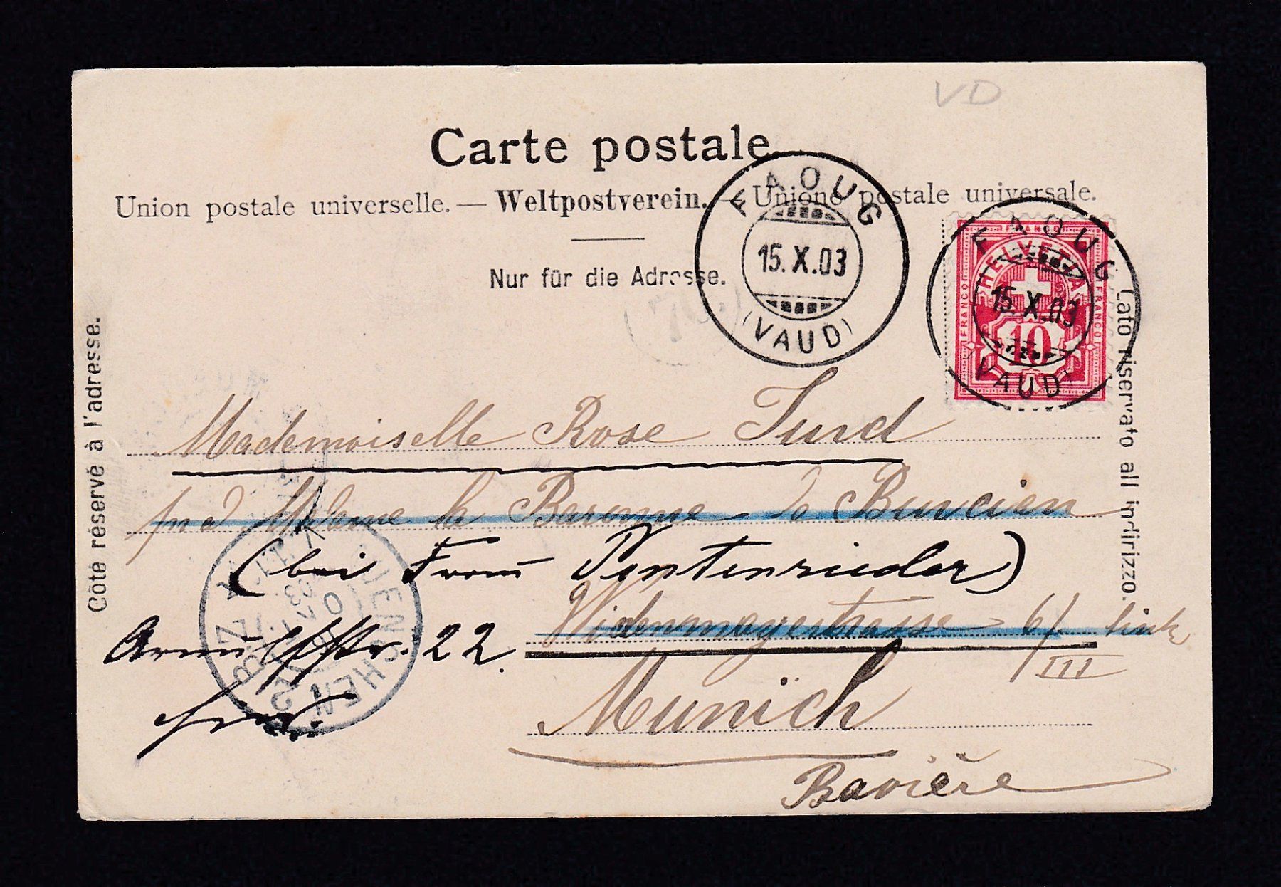 Cartes postales: FAOUG (Vaud) 1903 – D'occasion à Reiden par cinfis 1