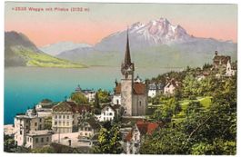 AK  Weggis mit Pilatus