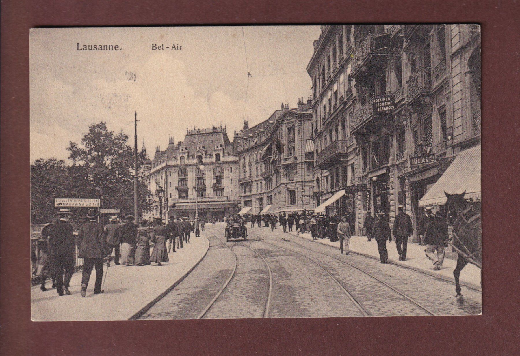 Cartes postales: LAUSANNE - Bel-Air - Auto - 1913 – D'occasion à Pully par nicecards