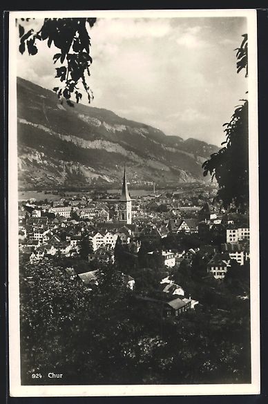 Cartoline postali: AK Chur, Blick über die Dächer, 1923 – Usato da Berlin venduto da bartko-reher