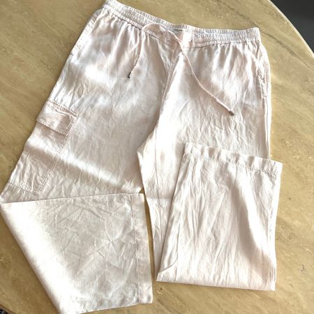 Leinenhose hellrosa von Gerry Weber weiter Schnitt (Gr 46)