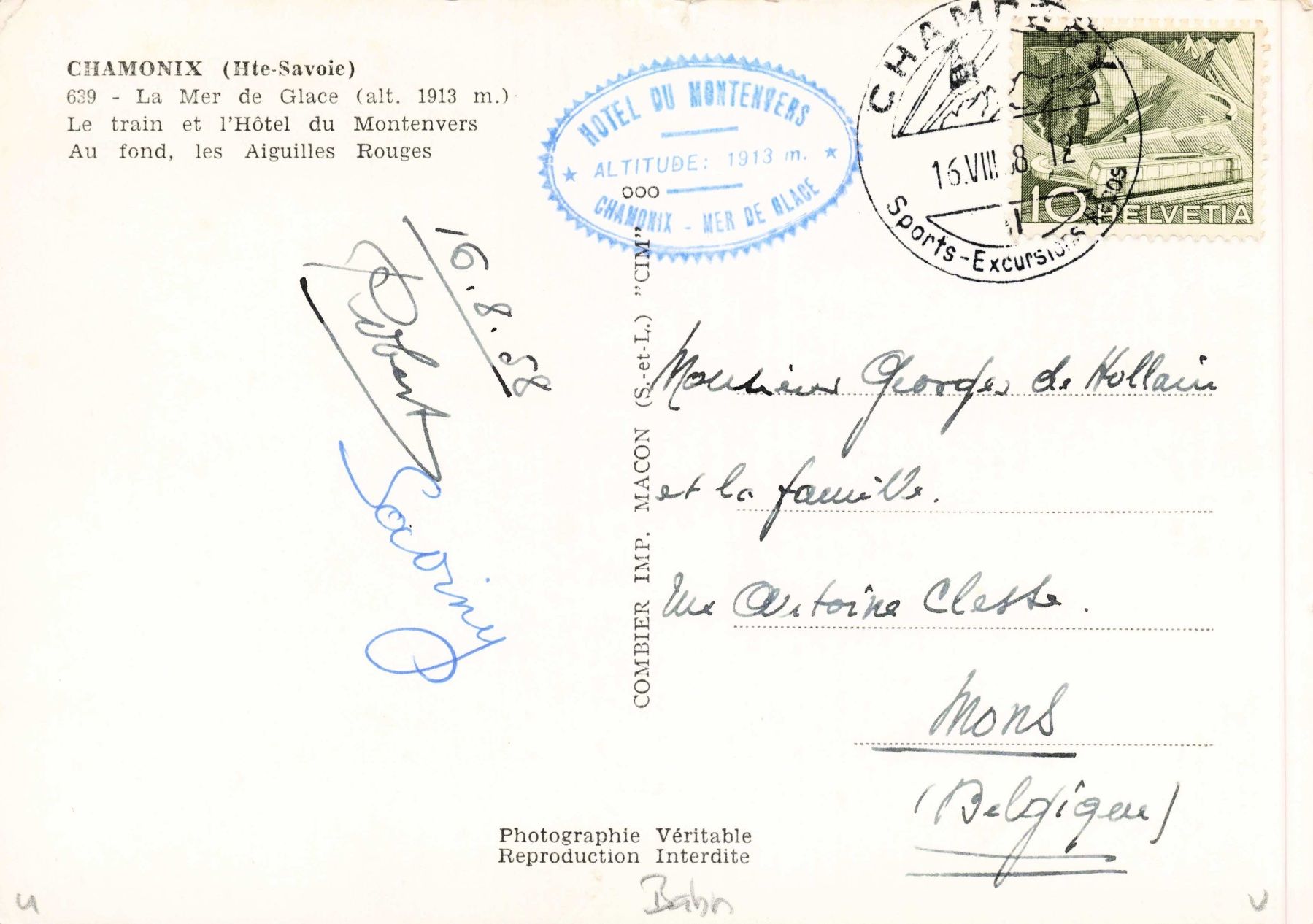 Cartoline postali: Chamonix hte Savoie Eisenbahn G – Usato da Biasca venduto da Blenio71 1
