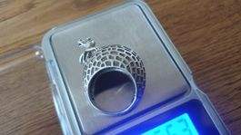 Schöner Frosch Ring 925 Silber 15.66 Gram