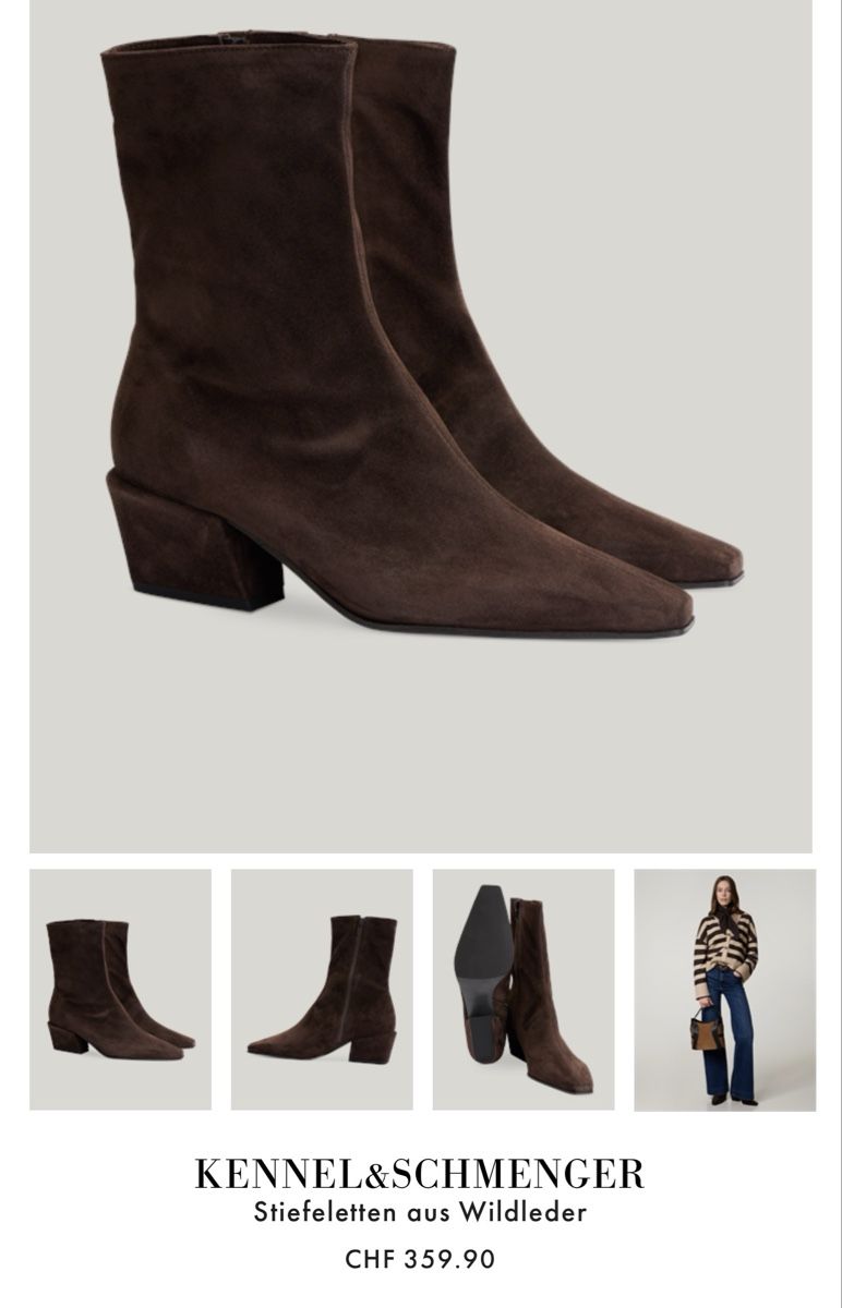 Kennel + Schmenger Scarpe da donna: Braune Wildleder Stiefeletten Gr 40 Top!! – Usato da Dübendorf venduto da Malcika1