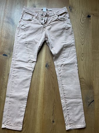 Damen Hose PLEASE Grösse S rosa/beige