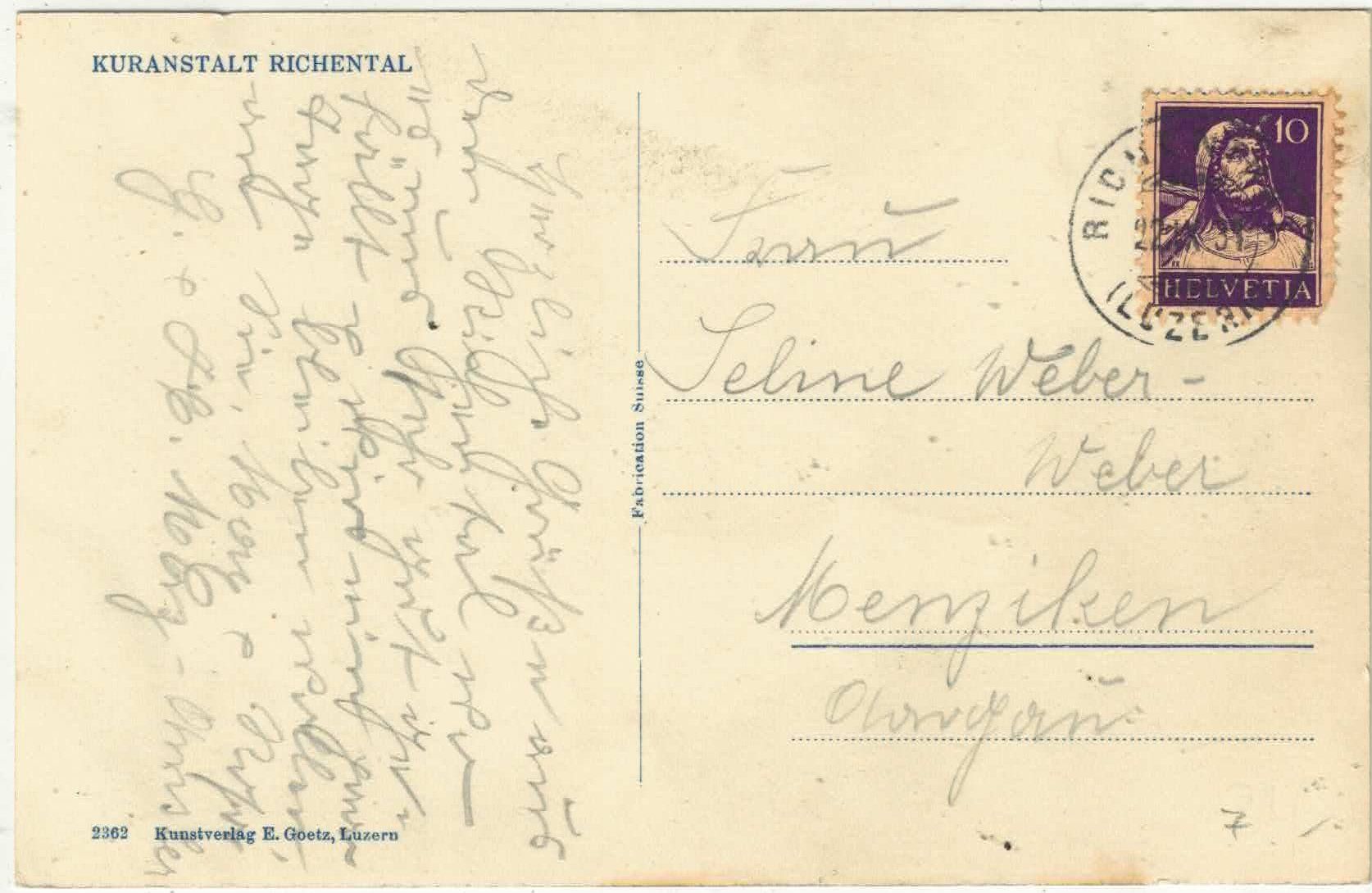 Cartes postales: Kuranstalt Richenthal – D'occasion à Ettingen par Kartenplanet 1