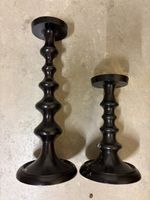 Lot de 2 chandeliers noirs en métal effet bois