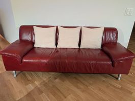 Rotes Ledersofa
