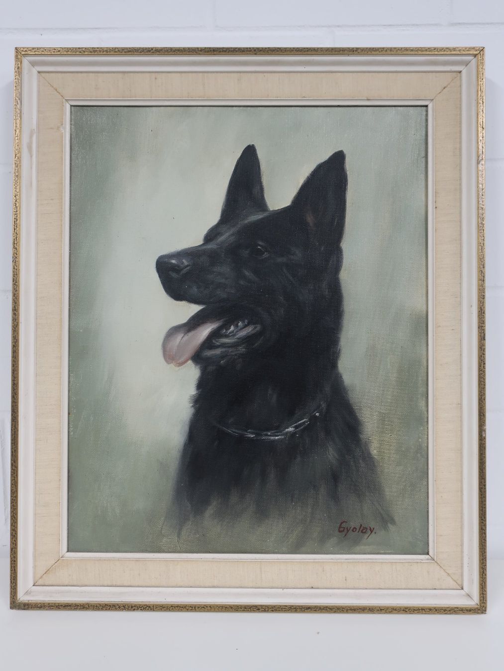 Dipinti: Gemälde schwarzer Schäferhund – Usato da Volketswil venduto da brockipfannenstil