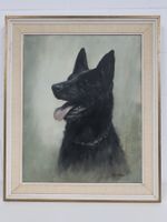 Gemälde schwarzer Schäferhund