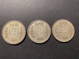 Monnaie / Suisse / 1931-1932-1933 : Frs 5.-