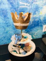 Maritim Stranddeko Gartendeko Etagere Muscheln Glas Muscheln