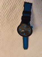Swatch Gent Uhr schwarz/blau guter Zustand Big Bold