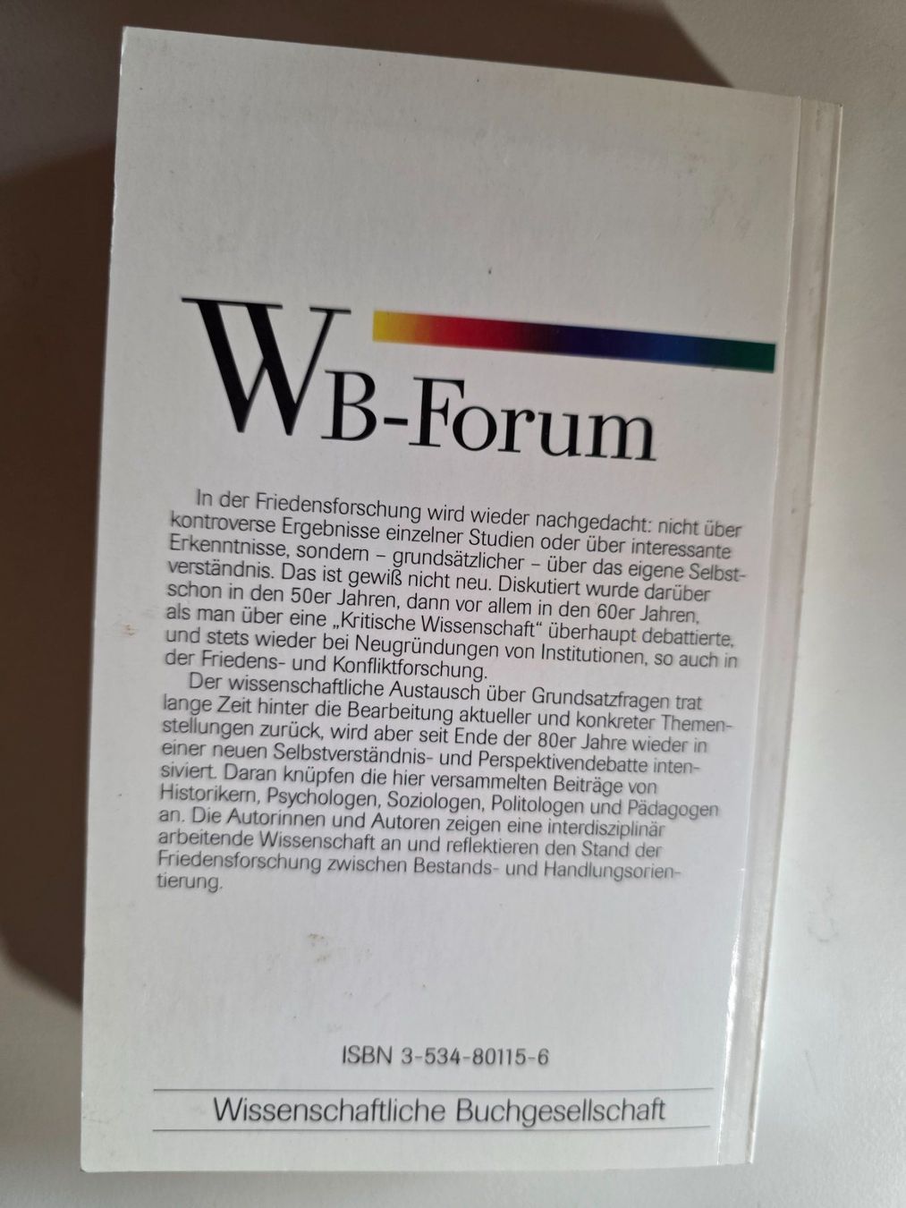 Libri: Friedensforschung - Ulrike C. Wasmuth - 1991 – Usato da Walterswil BE venduto da Lonitti 4