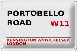 Blechschild-PORTOBELLO ROAD W11