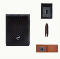 Carbon Brieftasche Geldklammer RFID-Kartenetui Portemonnaie