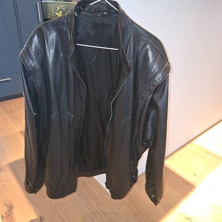 Lederjacke Vintage Oversize schwarz