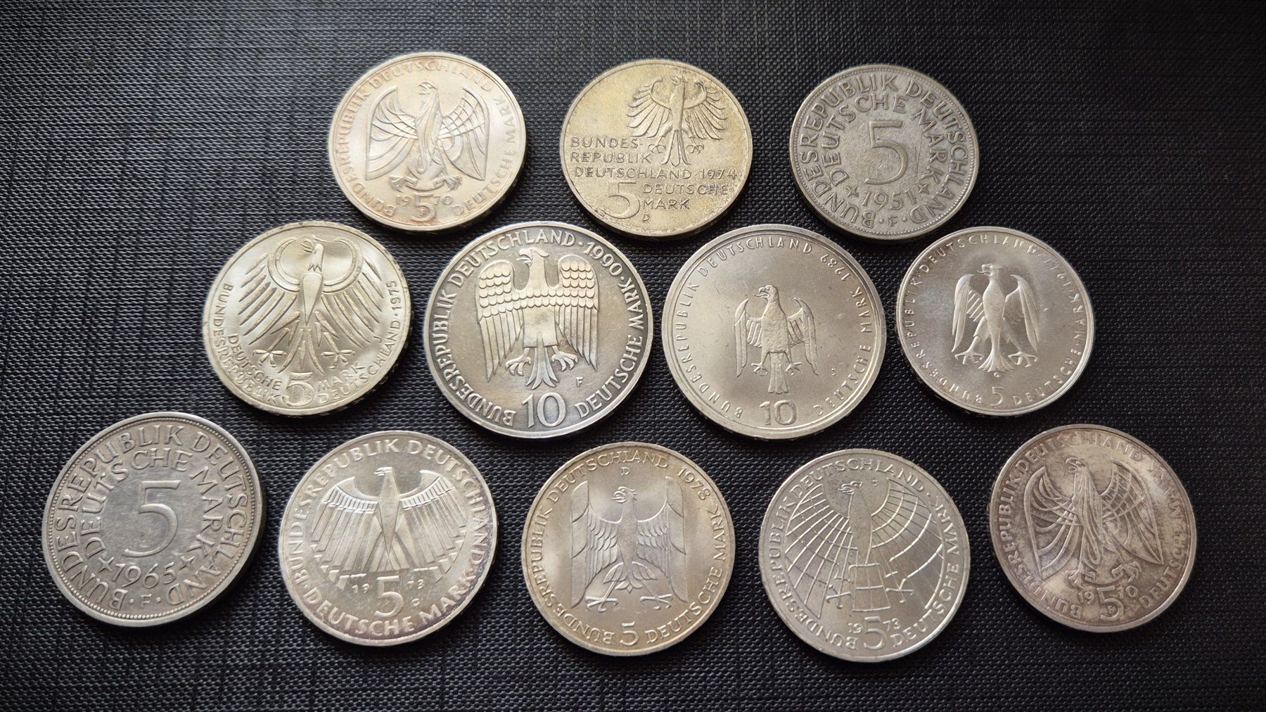 Tutti le monete: 70 Deutsche Mark in Silbergeld ab 1951 – Usato da Zürich venduto da brinkosos 1