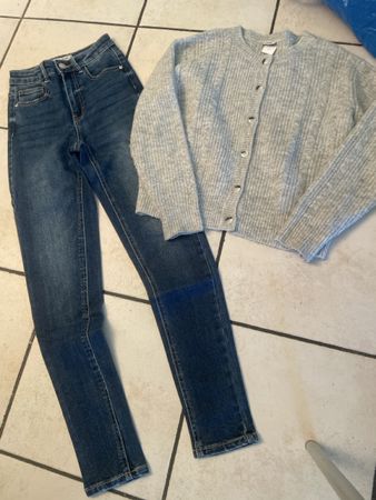 Set Pimkie Strickjacke und Jeans blau Grösse XS