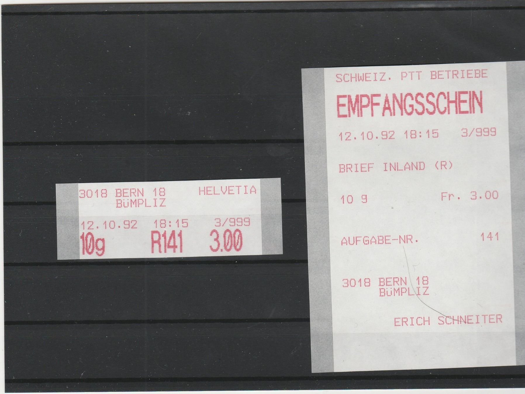 Tous les timbres: SFS Nr. 9 ET mit Empfansschein – D'occasion à Oberglatt ZH par Wiedmi6