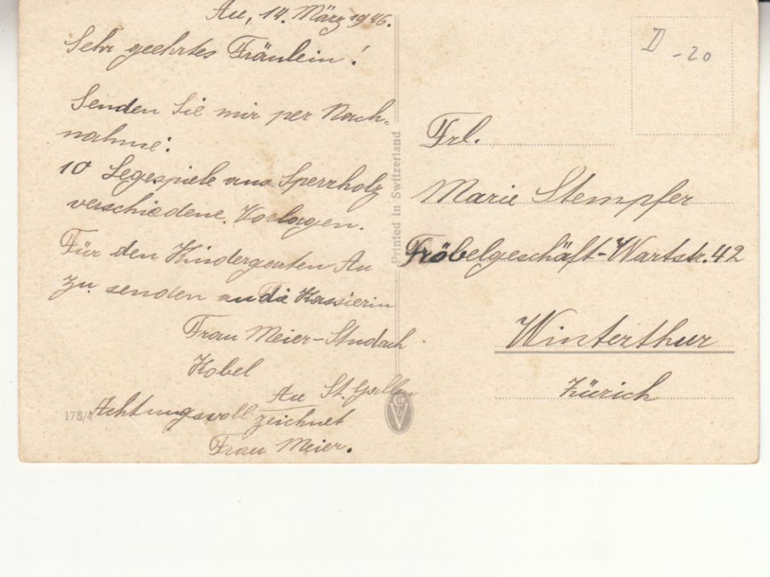 Cartoline postali: Motivkarte 1946 – Usato da Bürglen TG venduto da StampGraf 1