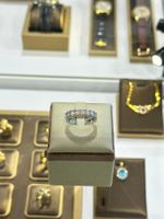 Halbmemoire in 14 Karat - 585 Weissgold mit Diamanten