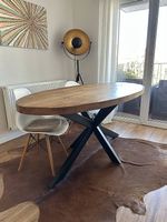 Esstisch oval Mangoholz braun