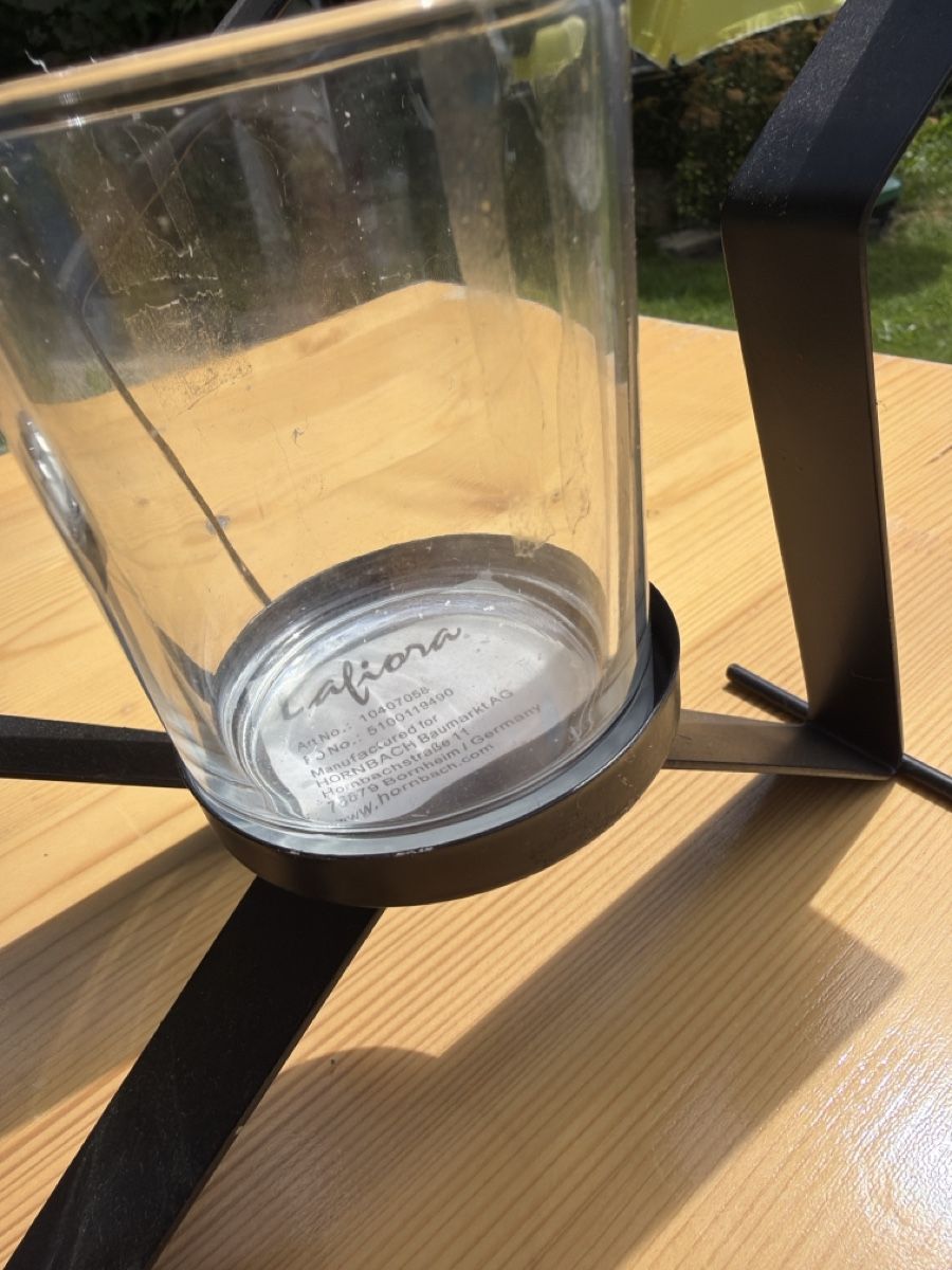 Bougeoirs: Windlicht Metall schwarz mit 2 Glasbehältern  – Neuf (Voir description) à Hefenhofen par jbeb 1