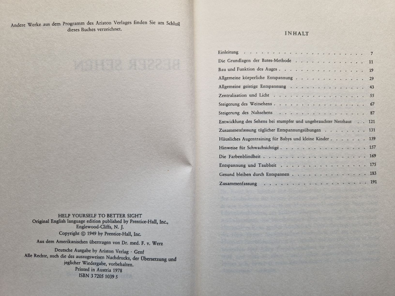 Libri: Besser sehen Selbsthilfe gegen Sehfehler, M.D. Corbett – Usato da Lyss venduto da pksuny 2