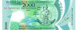Vanuatu 2000 Vatu 2014 P-14 Polymer UNZ