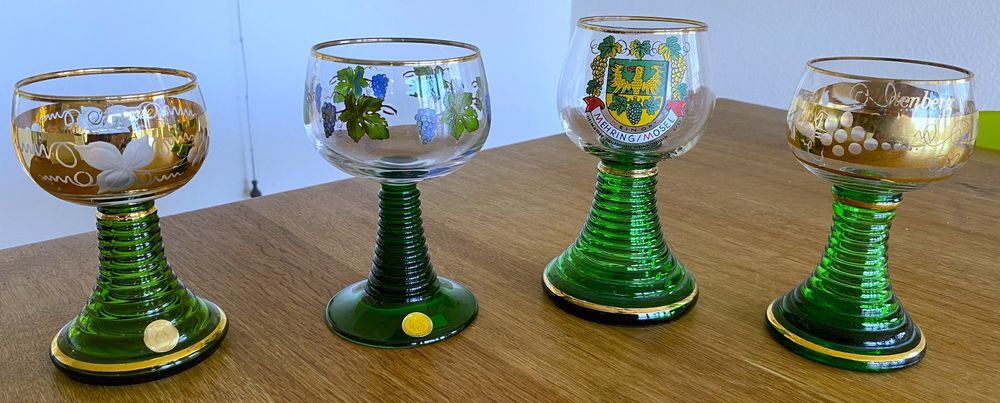 4 vintage deutsche Weingläser Römer; Alb Schieche OHG Mosel (Gebraucht ...