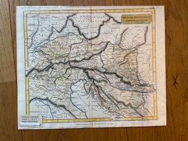 Landkarte, antik: Vindelicia, Noricum, Raetia 1840