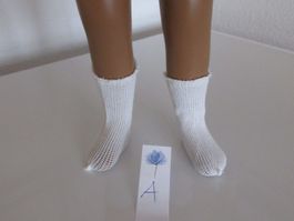 Puppensocken, Socken weiss für die Sasha Puppe, 9x4.50 cm