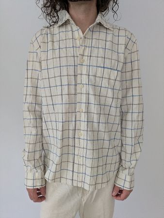 Herren Hemd kariert beige Grösse S guter Zustand
