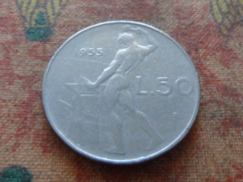 Tutti le monete: ITALIE  50  Lire  1955 – Usato da Romanel-sur-Lausanne venduto da Swift13