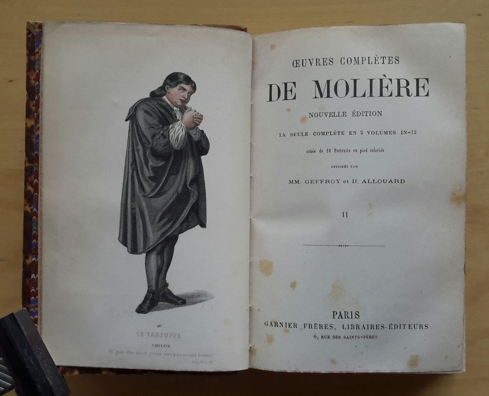 Libri: Oeuvres complètes de Molière , 2 Vols, Paris ca. 1900 . – Usato da Burgdorf venduto da Olli.34 5